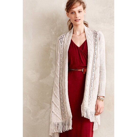 Anthropologie Sweaters - Anthropologie Angel of the North Anais wool sweater fringe small